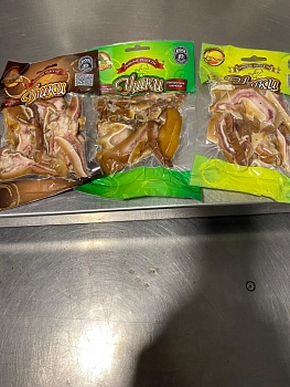 Ушки свинные со вкусом горчица, хрена, чеснока В\У 90 гр