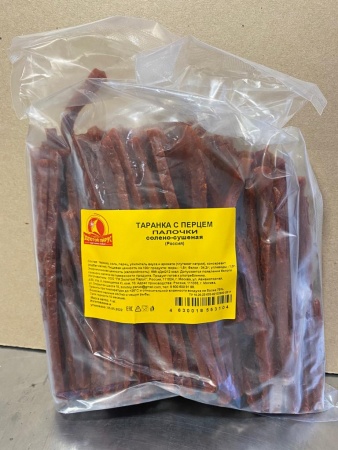 Тарань солёно-сушёная палочки с перцем 0,500 кг. фото в магазине Рыба-Сочи.рф