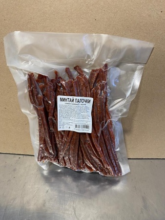 Минтай солёно-сушёный палочки с перцем 1 кг. грамм пачка фото в магазине Рыба-Сочи.рф