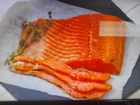 Форель ломтики х/к (из филе) 2 кг. коробка фото в магазине Рыба-Сочи.рф